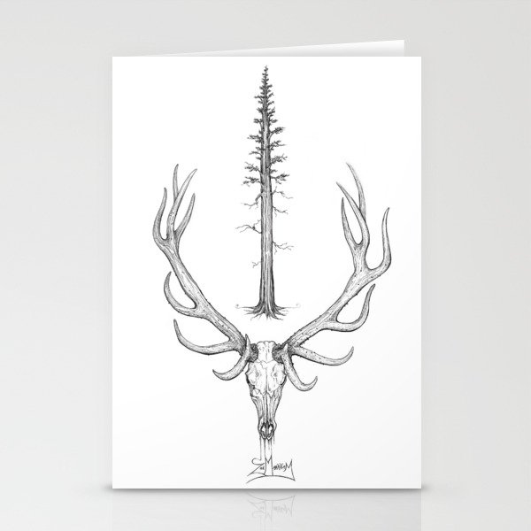 "Bull Elk & Redwood" Stationery Cards