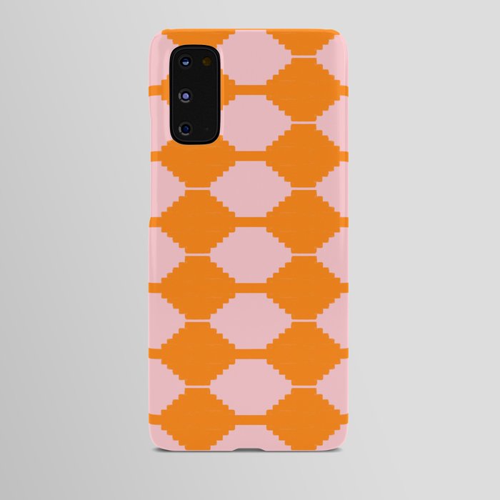 Cheerful Retro Orange + Pink Kilim Pattern Android Case