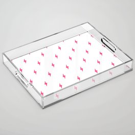 Lightning Bolt Pattern Pink Acrylic Tray