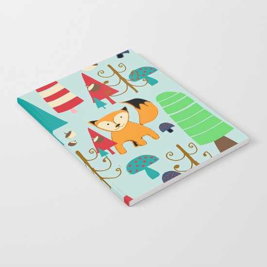 Woodland fox blue Notebook
