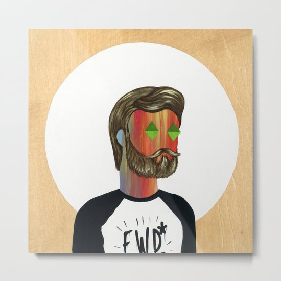 6x6 Man Metal Print