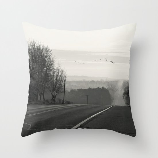 Foggy Migration Throw Pillow