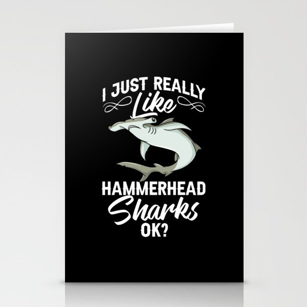 Hammerhead Shark Head Tooth Funny Stationery Cards