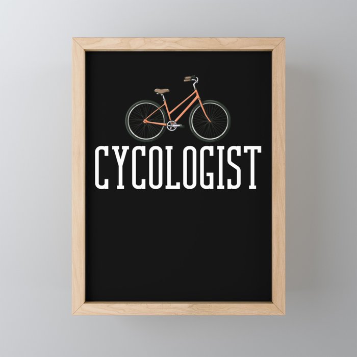 Cycling Mountain Bike Bicycle Biking MTB Framed Mini Art Print