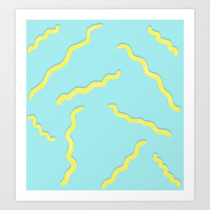 Fun patterns yellow Art Print