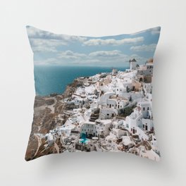 Santorini Greece Throw Pillow