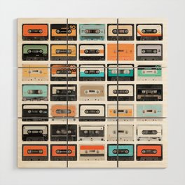 Blank Audio Cassettes Wood Wall Art