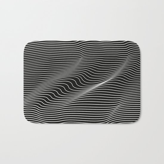 Minimal curves black Bath Mat
