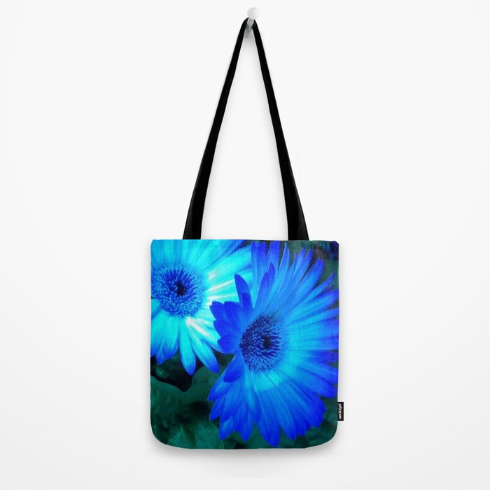 Neon Blue Gerbera Daisy Tote Bag by minx267 | Society6