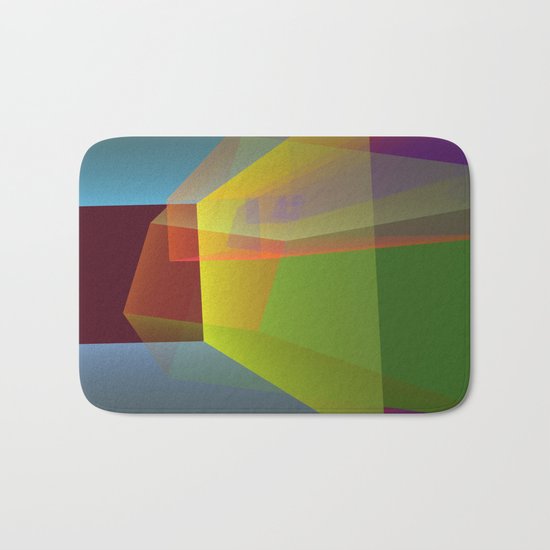 Modern colourful translucent cubism Bath Mat