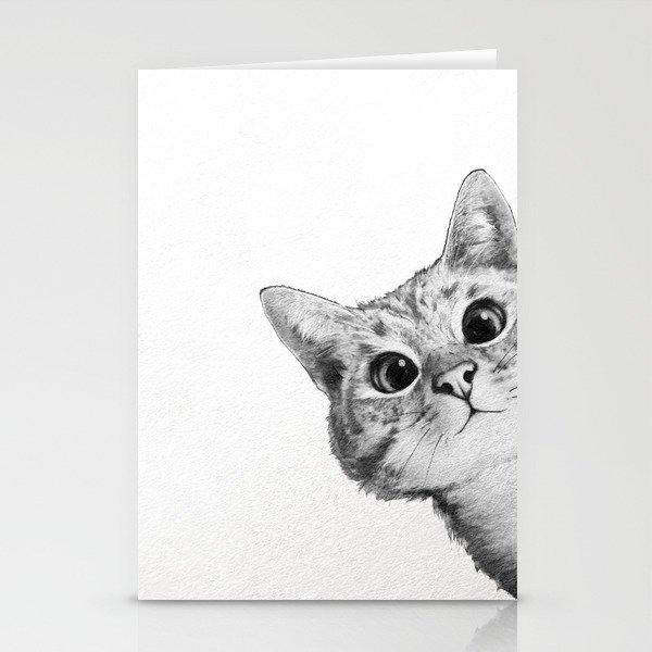 sneaky cat Stationery Cards