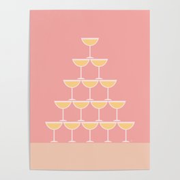 Pink Champagne Tower Poster