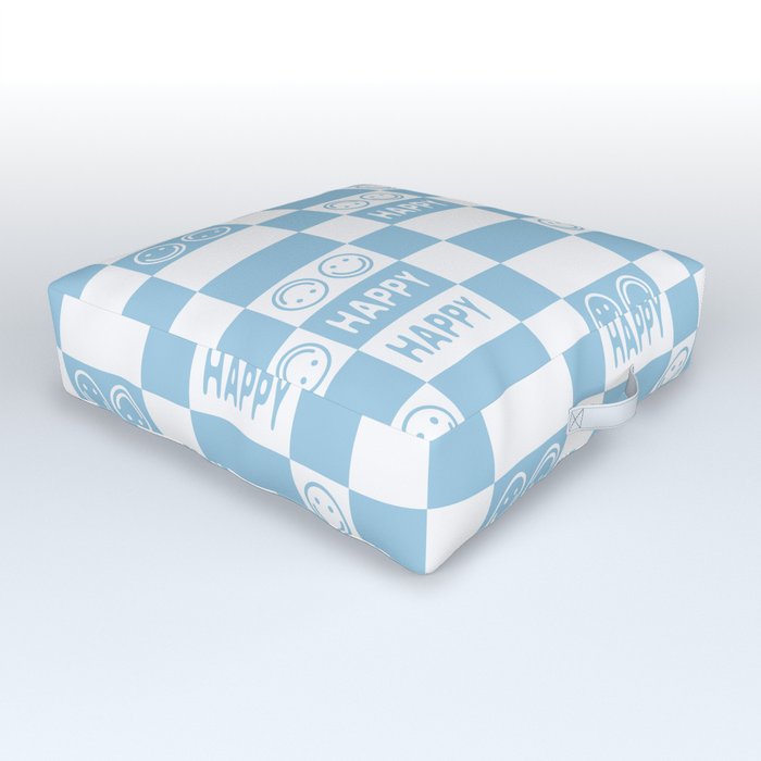 HAPPY Checkerboard 2.0 (Morning Sky Light Blue Color) Outdoor Floor Cushion