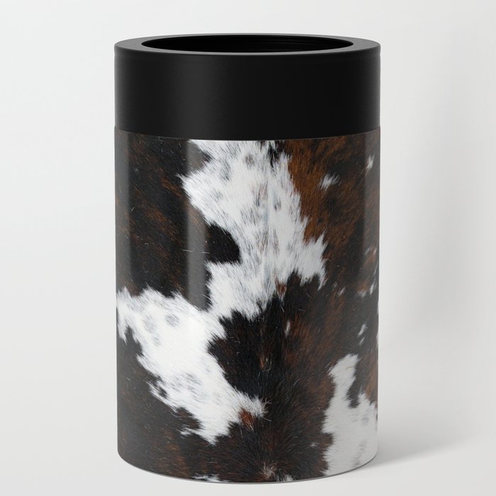 Modern cow hide animal print Can Cooler