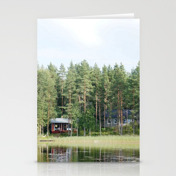 Cabin by the lake in Finland Stationery Cards