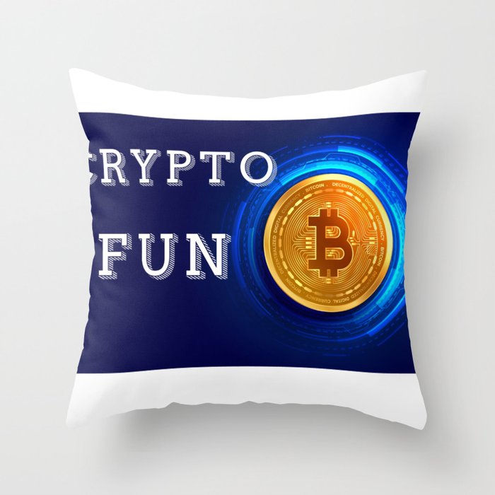 Crypto fun currency  Throw Pillow