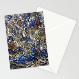 Silver and Azurite Stationery Card