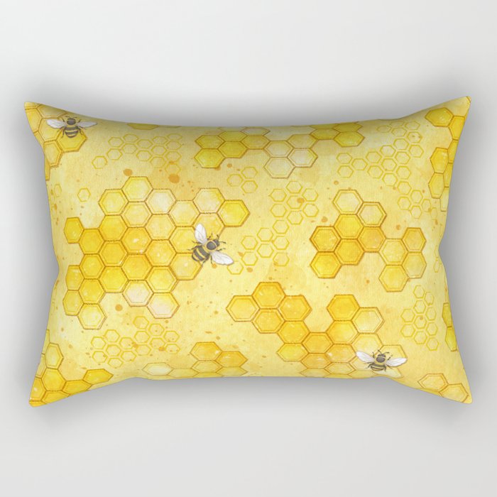 Meant to Bee - Honey Bees Pattern Rectangular Pillow