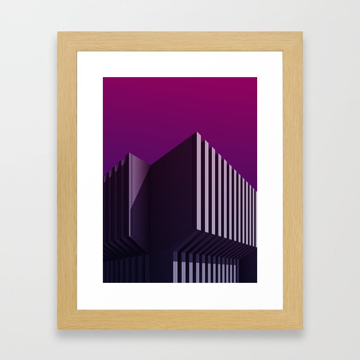Calorifère - Brutalist purple verticality Framed Art Print