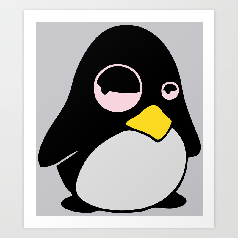 Lazy Linux Tux Penguin Art Print By Sofiayoushi Society6
