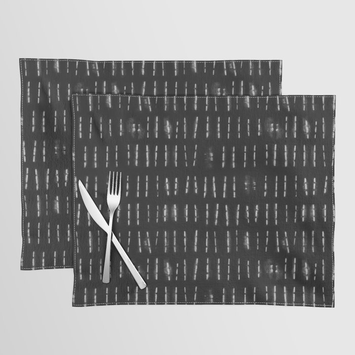 White vertical stripes over black background Placemat