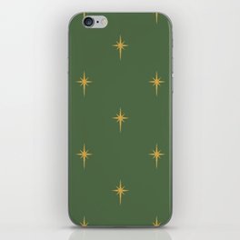  Christmas Faux Gold Foil Star in Fir Tree Green iPhone Skin