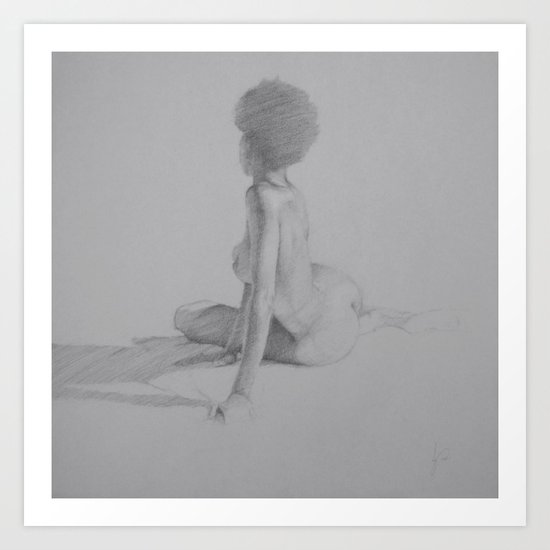 Realistic Female Figure Nude Woman With Afro Pencil Drawing On Gray Art Print By Jackiegomezartist Society6,Drawn Cute Star Wars Characters