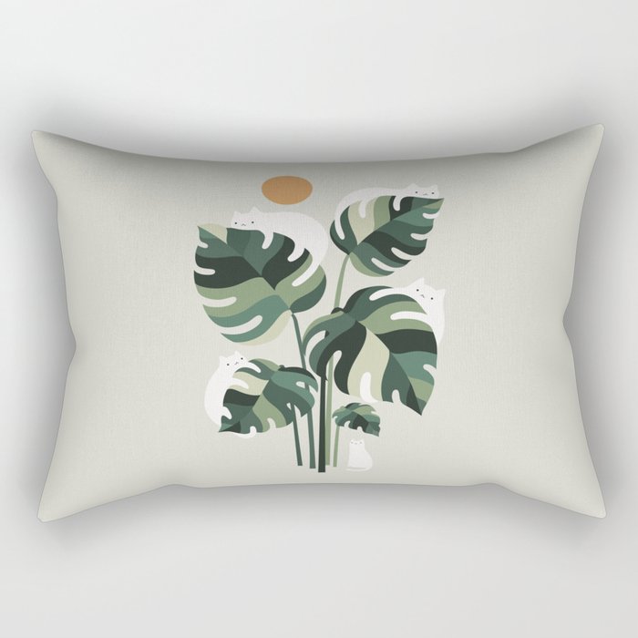 Cat and Plant 11 Rectangular Pillow