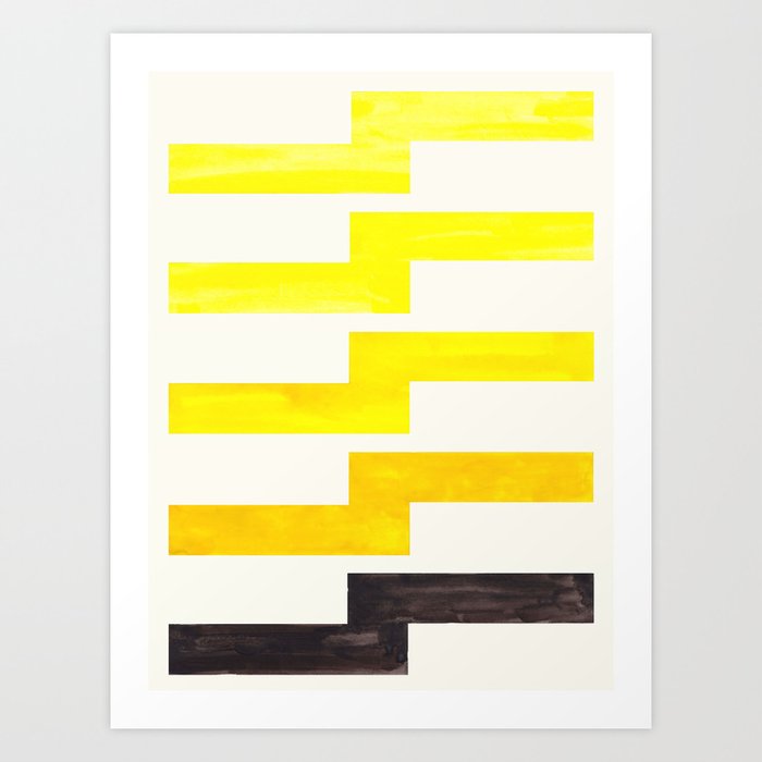 Yellow Watercolor Geometric Pattern Lightning Bolt Art Print By Yellow Watercolor Geometric Pattern Lightning Bolt Art Print By Enshape Society6