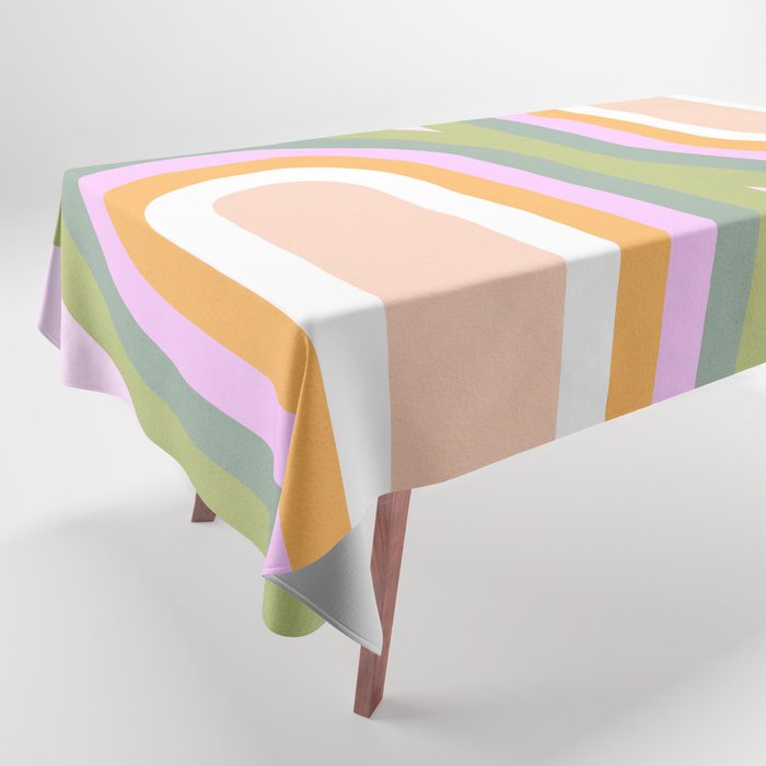 Rainbow Connection Nº3.3 Pink, Green & Orange Tablecloth