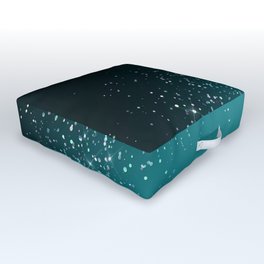 Teal Blue Glitter Gradient Pretty Fancy Sparkling Outdoor Floor Cushion