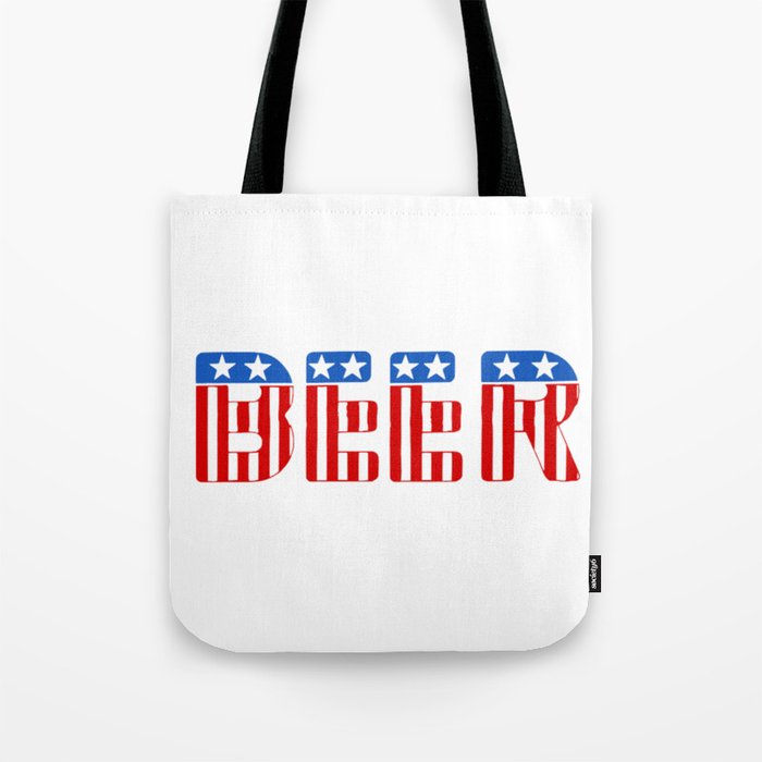 Usa Beer Text Stars And Stripes beer Tote Bag