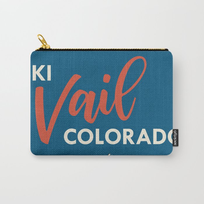 Vintage Vail Ski Poster Blue Carry-All Pouch