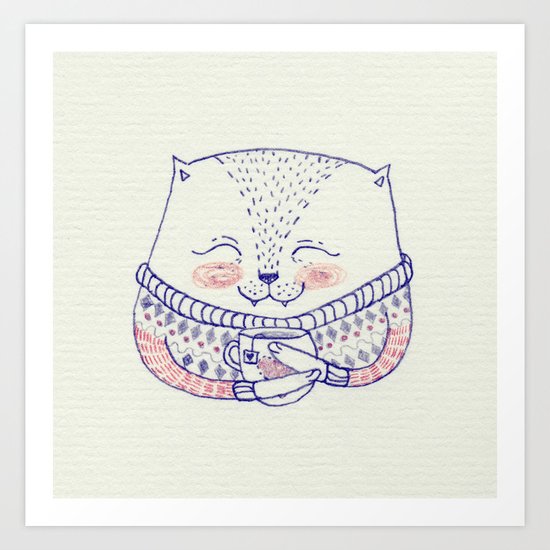happy cat Art Print