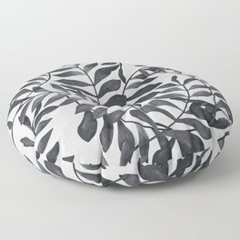 Dark grey fern pattern Floor Pillow