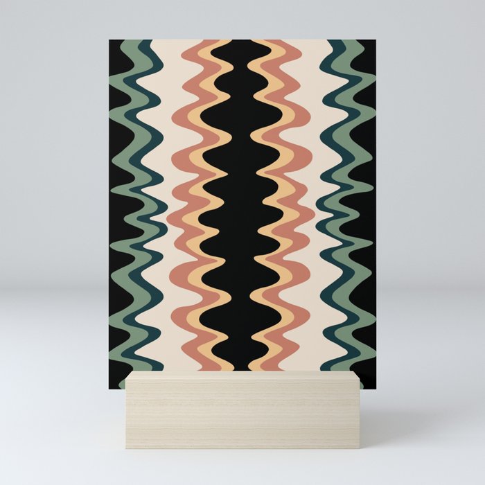 Wavy Stripes Abstract X Mini Art Print