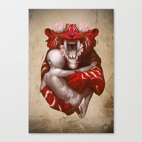 The Lotus Tiger Canvas Print