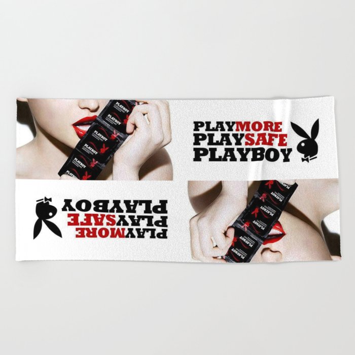 PlayBoy C R condoms Beach Towel by Pavlo Tereshin Society6
