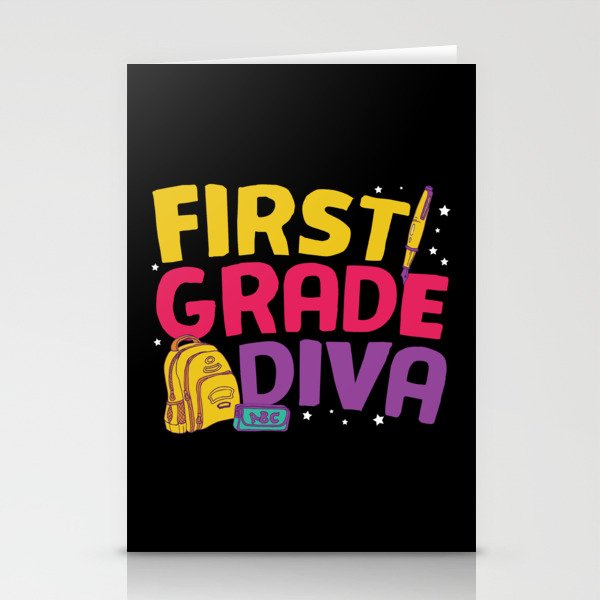 First Grade Diva Stationery Cards