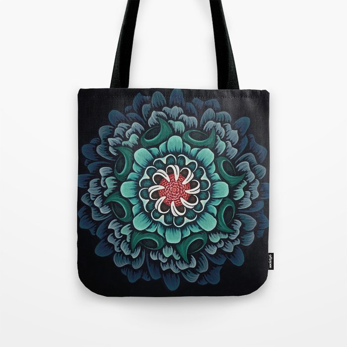 Abstract Floral Mandala Tote Bag