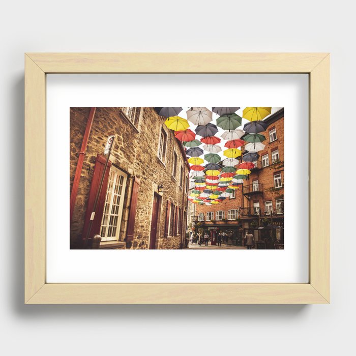 Street Umbrellas Recessed Framed Print