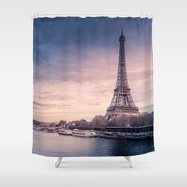 Eiffel Tower Sunset Shower Curtain