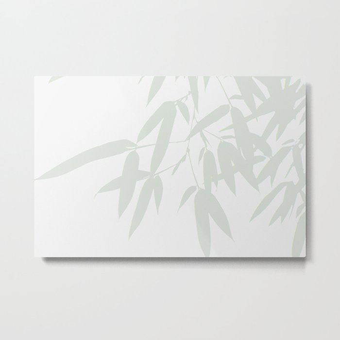 Leaves #Bamboo #Grey Metal Print