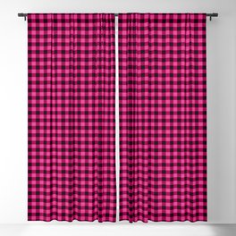Gingham Check // Magenta Blackout Curtain