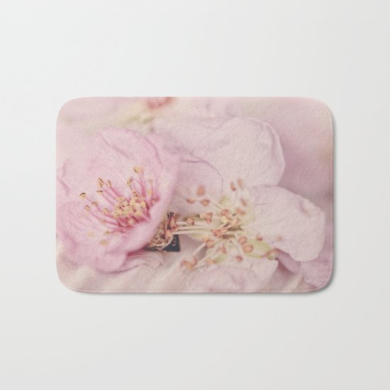 Romantic Soft Pink Peach Blossom Bath Mat