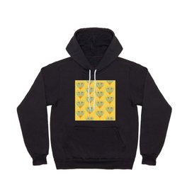 Abstract Colorful Floral Art Pattern in Turquoise and Yellow Hoody
