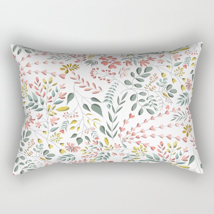 Delicate Blooms Rectangular Pillow