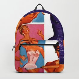 Retro 1940's - 1950's Beach Purple One-piece Glimmer for Glamour Swimwear Bathing suit Advertisement Vintage Poster Backpack