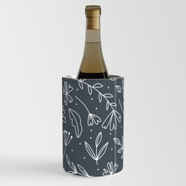 floral pattern with hand drawn flowers, leaves and branches Wine Chiller