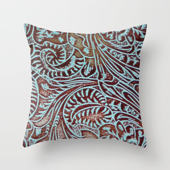 blue and brown ikat pillows
